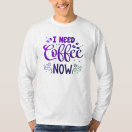 Coffee Now基本長袖Tシャツ – 無料 Tシャツ