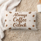 Coffee O'Clock Pillow - Funny Coffee Time Throw  ランバークッション (ブランケット)