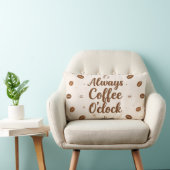 Coffee O'Clock Pillow - Funny Coffee Time Throw  ランバークッション (椅子)