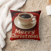 Coffee On a Merry Christmas Blanket クッション (ブランケット)