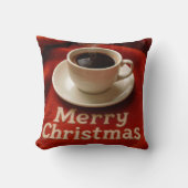 Coffee On a Merry Christmas Blanket クッション (正面)
