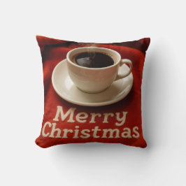Coffee On a Merry Christmas Blanket クッション