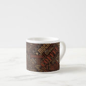 Coffee on Burlap Word Cloud Brown ID283 エスプレッソカップ (正面右)