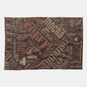 Coffee on Burlap Word Cloud Brown ID283 キッチンタオル (横)