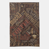 Coffee on Burlap Word Cloud Brown ID283 キッチンタオル (縦)