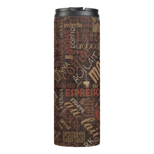 Coffee on Burlap Word Cloud Brown ID283 タンブラー (裏面)