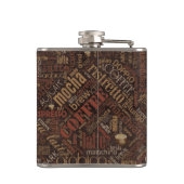 Coffee on Burlap Word Cloud Brown ID283 フラスク (裏面)