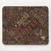 Coffee on Burlap Word Cloud Brown ID283 マウスパッド (正面)
