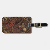 Coffee on Burlap Word Cloud Brown ID283 ラゲッジタグ (正面横)