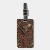 Coffee on Burlap Word Cloud Brown ID283 ラゲッジタグ (正面縦)