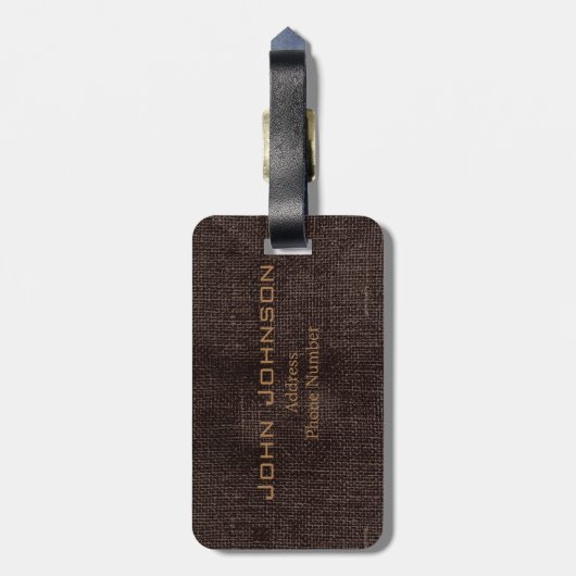 Coffee on Burlap Word Cloud Brown ID283 ラゲッジタグ (裏面縦)