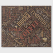 Coffee on Burlap Word Cloud Brown ID283 ラッピングペーパー (フラット)