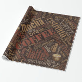 Coffee on Burlap Word Cloud Brown ID283 ラッピングペーパー (アンロールド)
