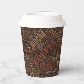 Coffee on Burlap Word Cloud Brown ID283 紙コップ (裏面)