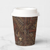 Coffee on Burlap Word Cloud Brown ID283 紙コップ (右)