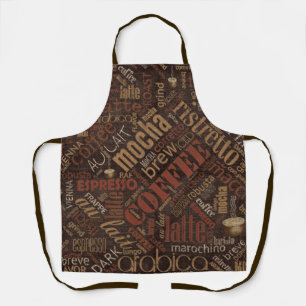 Coffee on Burlap Word Cloud Chestnut ID283 エプロン