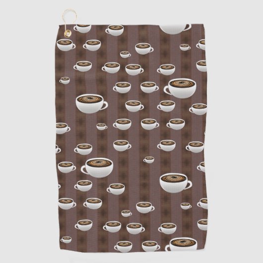 Coffee on Stripes Golf Towel ゴルフタオル (正面)