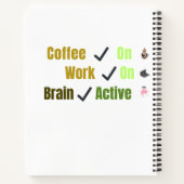 Coffee On Work On Brain Active Funny Coffee Lover ノートブック (裏面)
