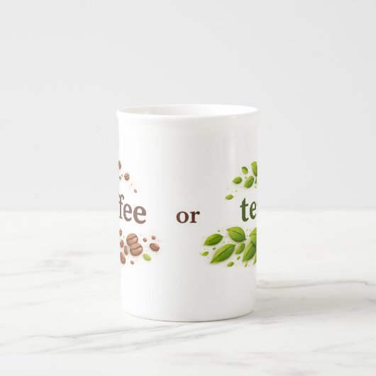Coffee or Tea White Bone China Mug ボーンチャイナマグカップ (正面)