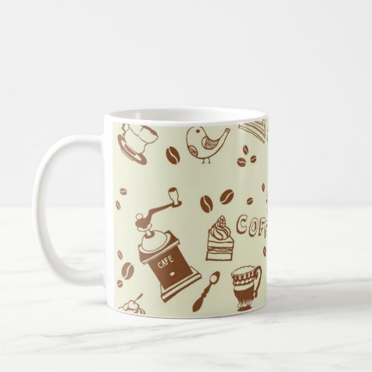 Coffee pattern コーヒーマグカップ (左)