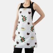 Coffee Pattern with Beans, Cups, and Coffee trees エプロン (インサイチュ)