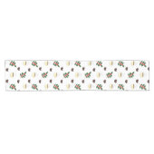 Coffee Pattern with Beans, Cups, and Coffee trees ショートテーブルランナー (横)