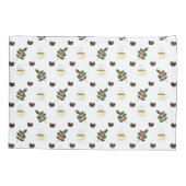 Coffee Pattern with Beans, Cups, and Coffee trees 枕カバー (裏面)