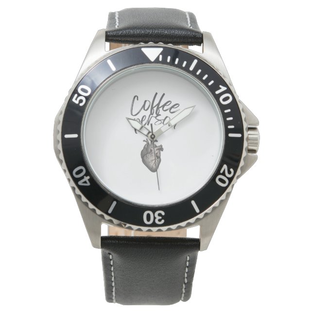 Coffee Person Anatomical Heart Minimal  腕時計 (正面)