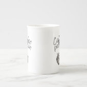 Coffee Person Funny Typography ボーンチャイナマグカップ (正面)