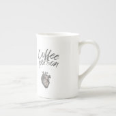 Coffee Person Funny Typography ボーンチャイナマグカップ (右)