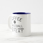 Coffee Pickleball Wine Repeat Funny Sports Player  ツートーンマグカップ (正面左)