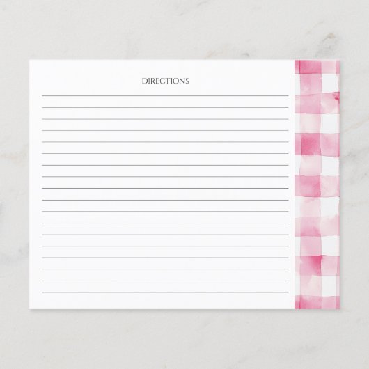 Coffee Pink Bow Bridal Shower Recipe Cards (裏面)