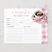 Coffee Pink Bow Bridal Shower Recipe Cards (正面)