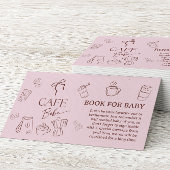 Coffee Pink Bow Cafe Bebe Book For Baby Shower エンクロージャーカード