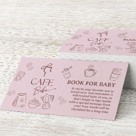 Coffee Pink Bow Cafe Bebe Book For Baby Shower エンクロージャーカード