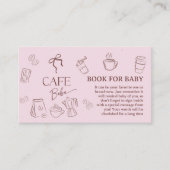 Coffee Pink Bow Cafe Bebe Book For Baby Shower エンクロージャーカード (正面)