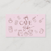 Coffee Pink Bow Cafe Bebe Girl Baby Shower Diaper エンクロージャーカード (裏面)