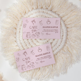 Coffee Pink Bow Cafe Bebe Girl Baby Shower Diaper エンクロージャーカード