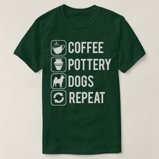 Coffee Pottery Dogs Clay Handmade Ceramics Artist  Tシャツ (デザイン正面)