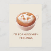 Coffee Pun: Iron T Foaming With Feelings Art 案内ポストカード (正面)