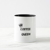 Coffee Queen Black Typography Mug | Elegant Minima マグカップ (中央)