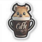 COFFEE Quokkaステッカー シール (正面)