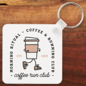 Coffee run club funny running lover キーホルダー (裏面)