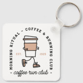 Coffee run club funny running lover キーホルダー (裏面)