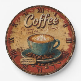 Coffee Rustic Farmhouse Bar Vintage Kitchen ペーパープレート