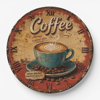 Coffee Rustic Farmhouse Bar Vintage Kitchen ペーパープレート