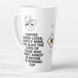 Coffee Saves Lives Meme | オリジナル 冗談 名言 Tall カフェラテマグ
