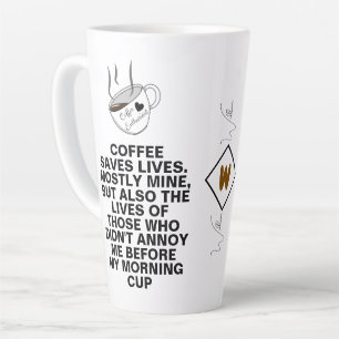 Coffee Saves Lives Meme オリジナル 冗談 名言 Tall カフェラテマグ