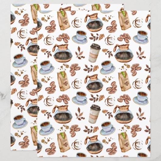 Coffee Scrapbook Paper (正面/裏面)