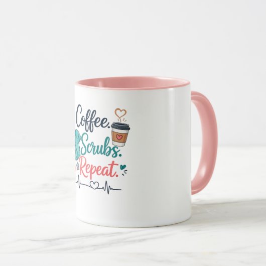 Coffee. Scrubs. Repeat. マグカップ (正面右)